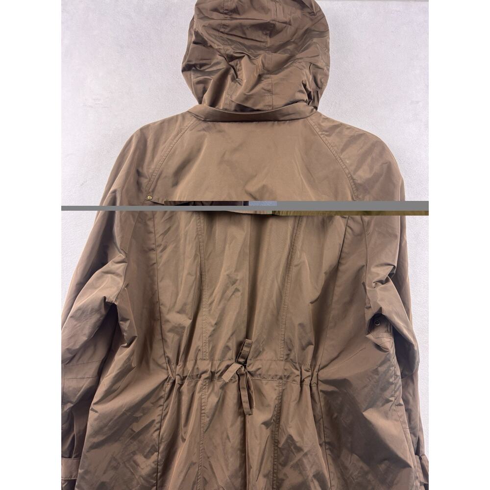Cole Haan Women’s Taupe Hooded Raincoat Lightweight Mock Neck Jacket XL - Picture 15 of 16